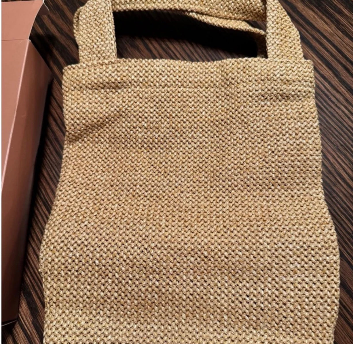 Prada tan woven bag small