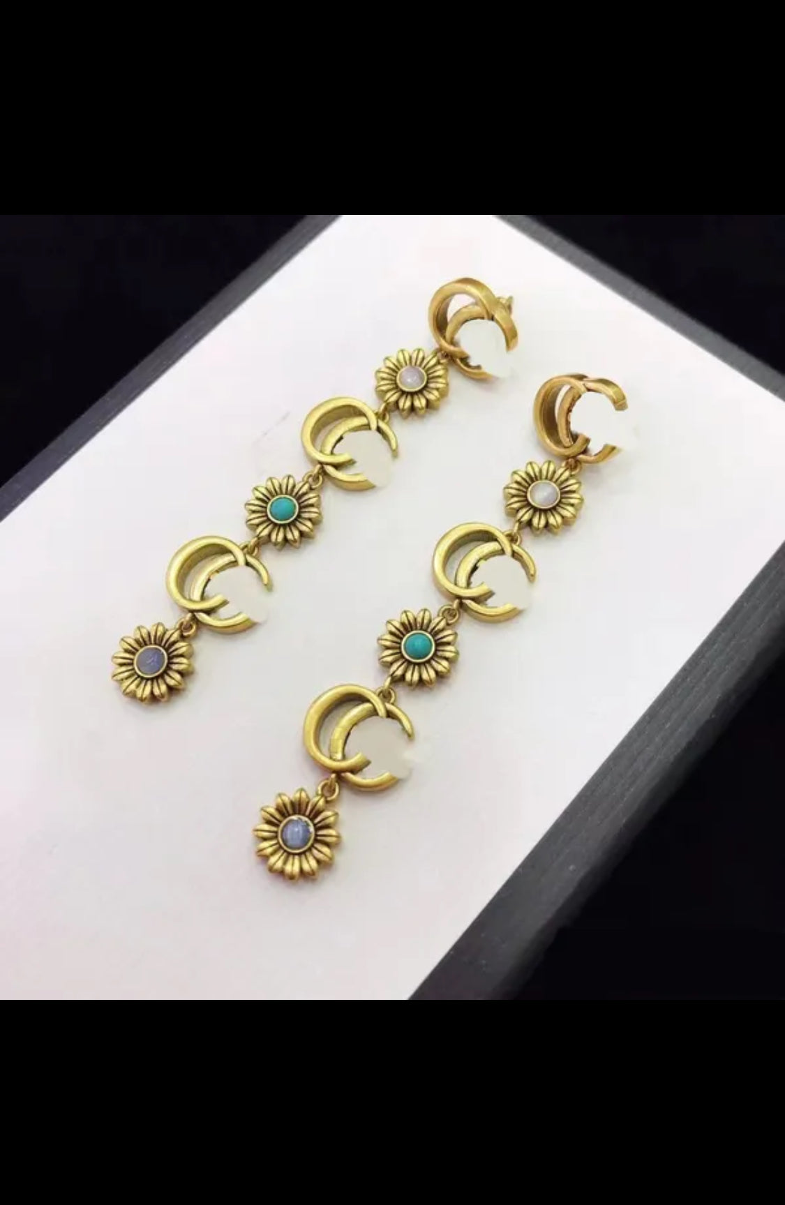 Gold drop earrings