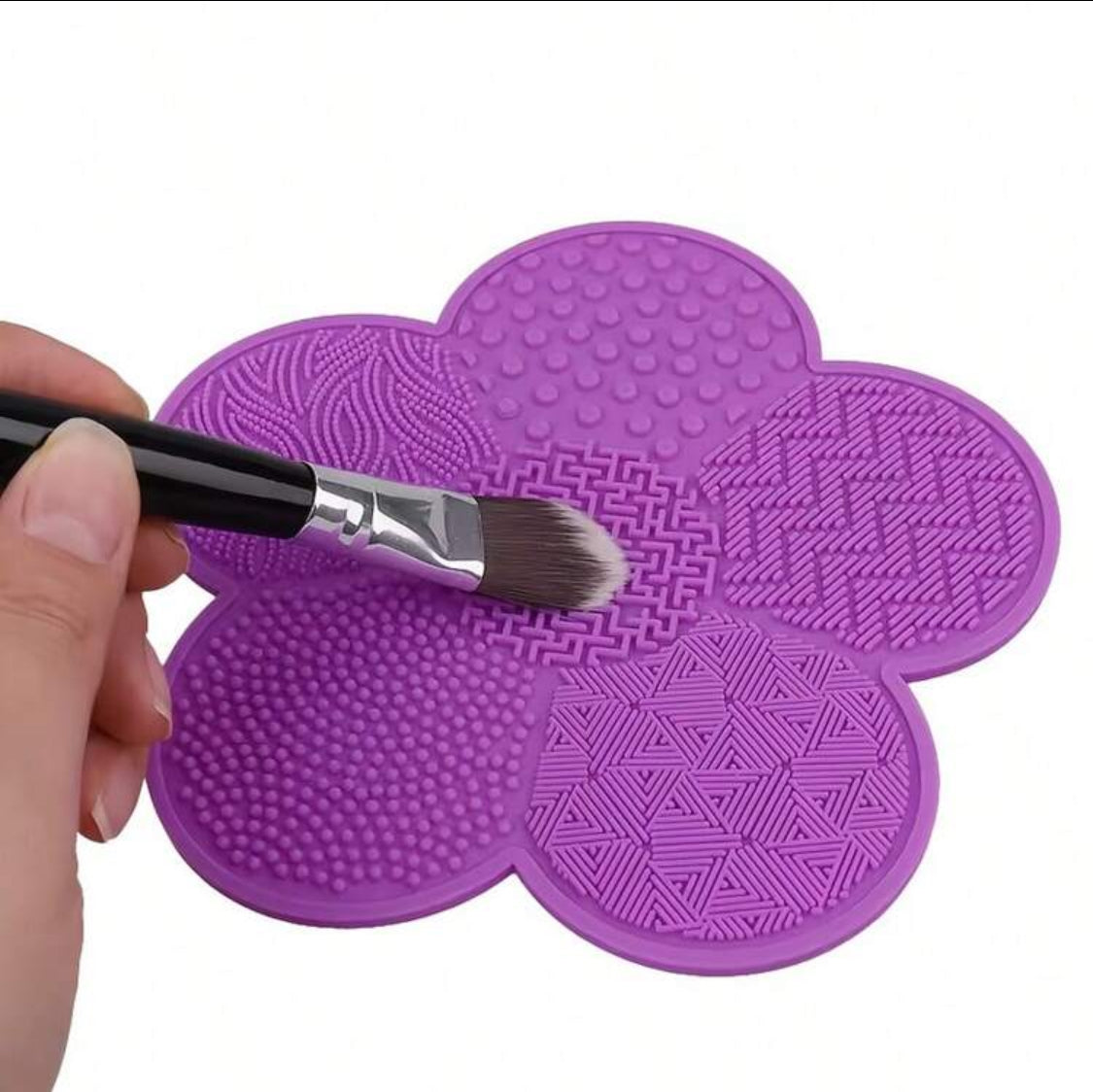 1pc New Flower Silicone Suction Cup Cleaning Brush Mat, Makeup Brush Cleaner Tool