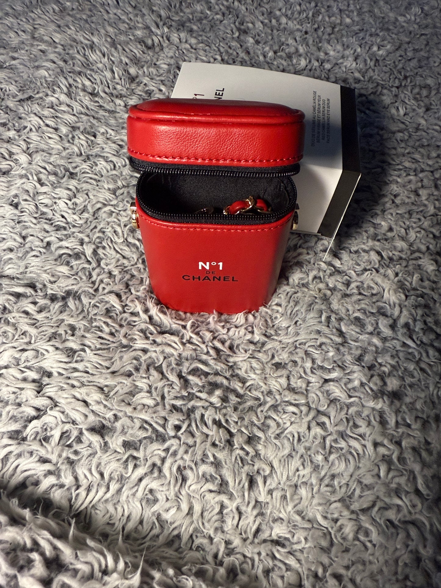 Chanel N1 red leather pouch