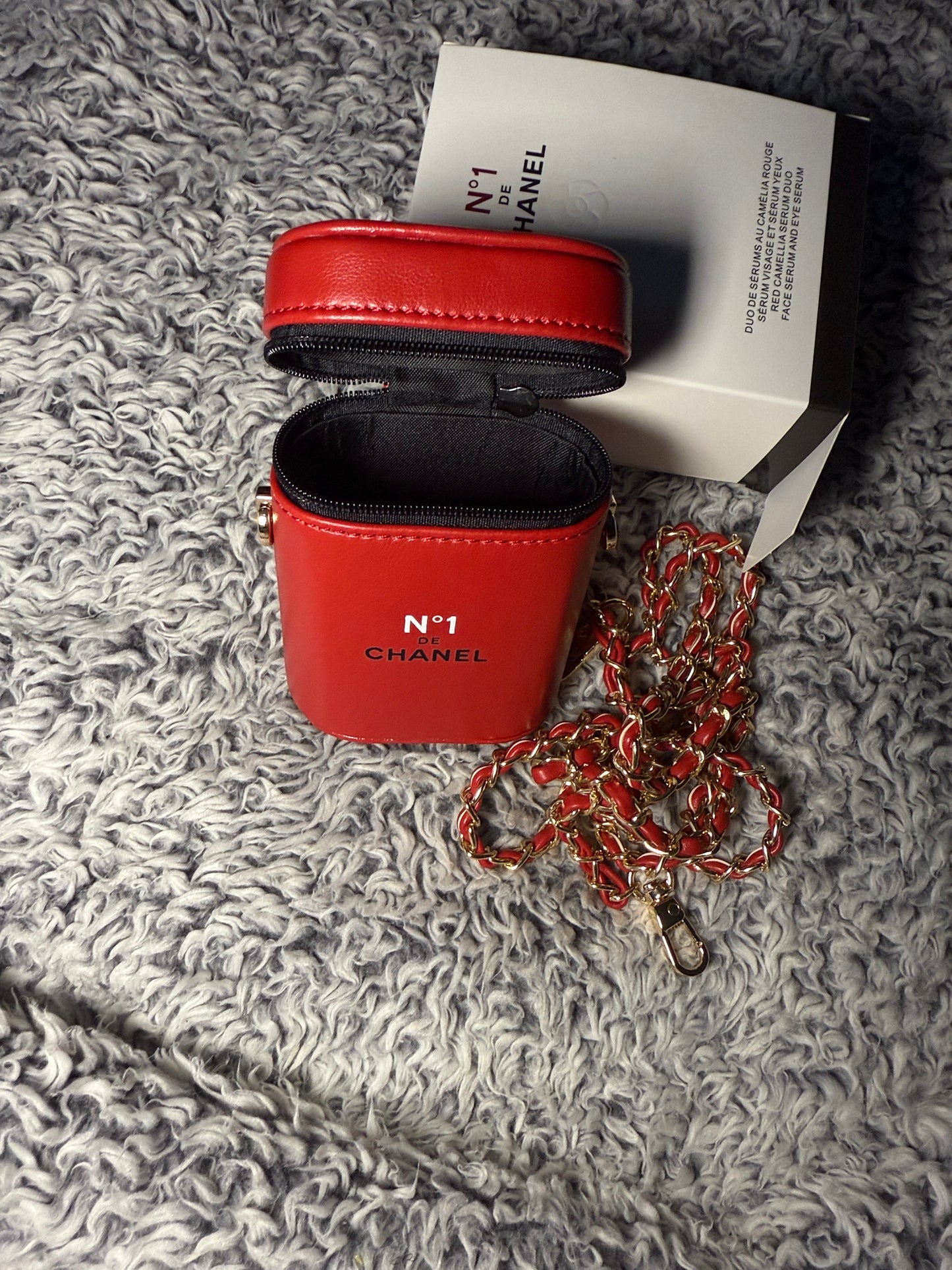 Chanel N1 red leather pouch