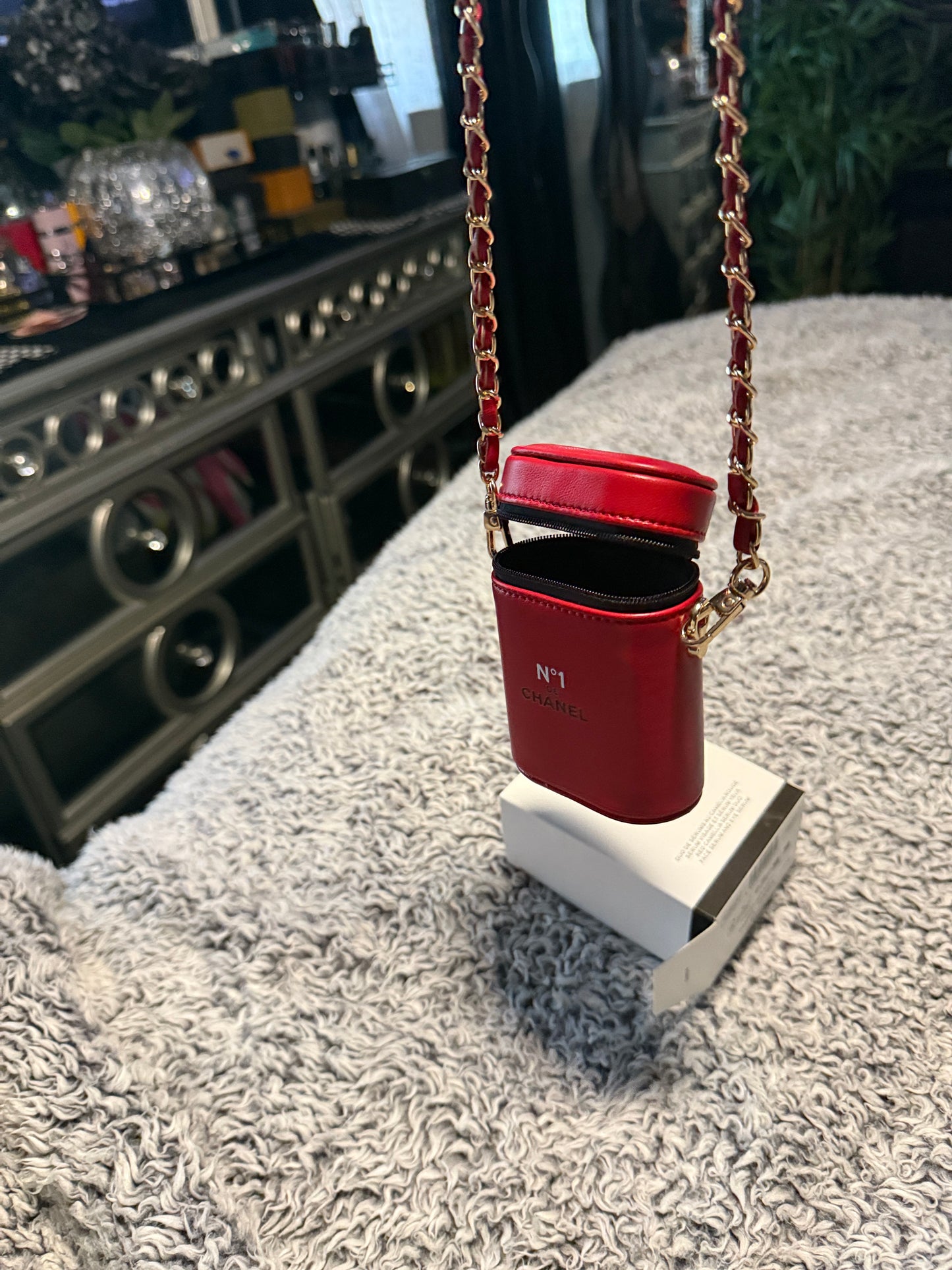 Chanel N1 red leather pouch