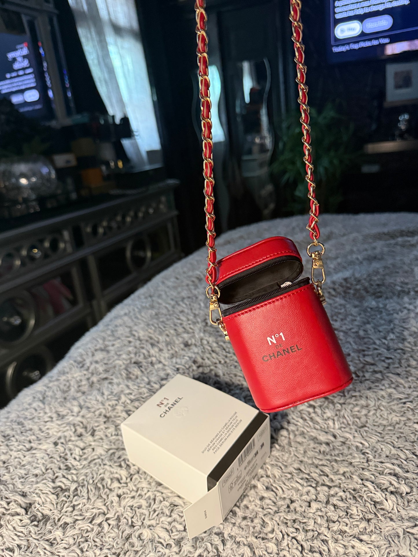 Chanel N1 red leather pouch