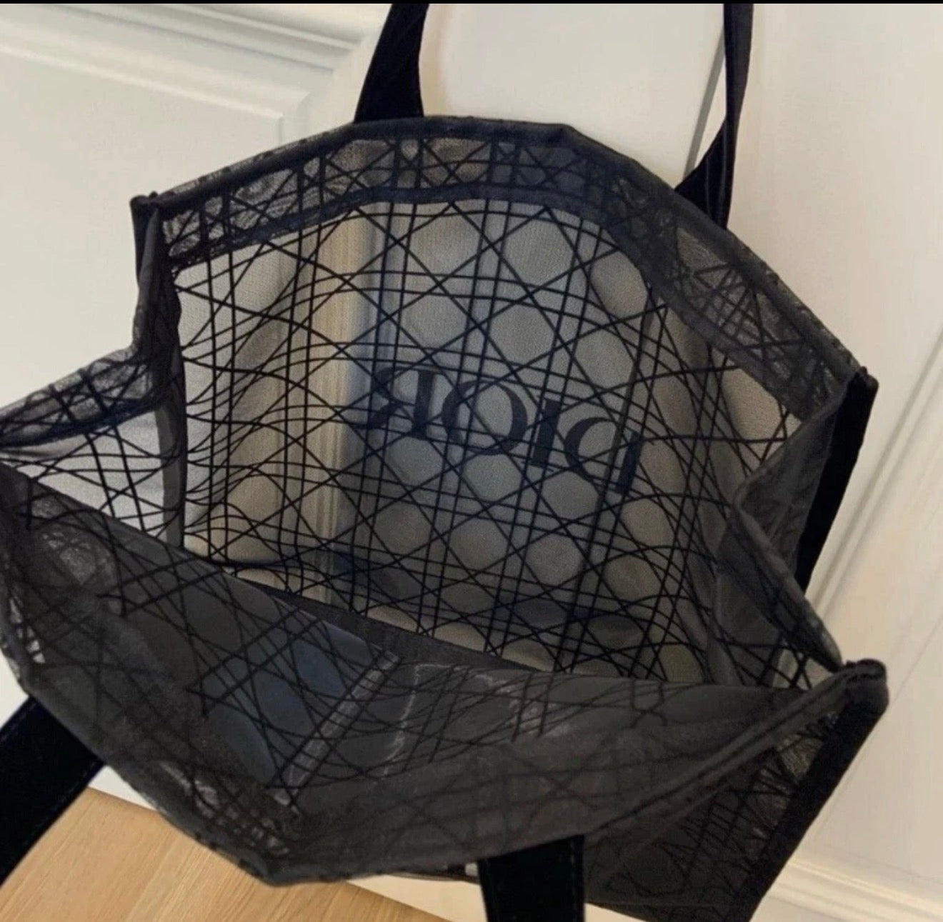 Dior black mesh bag