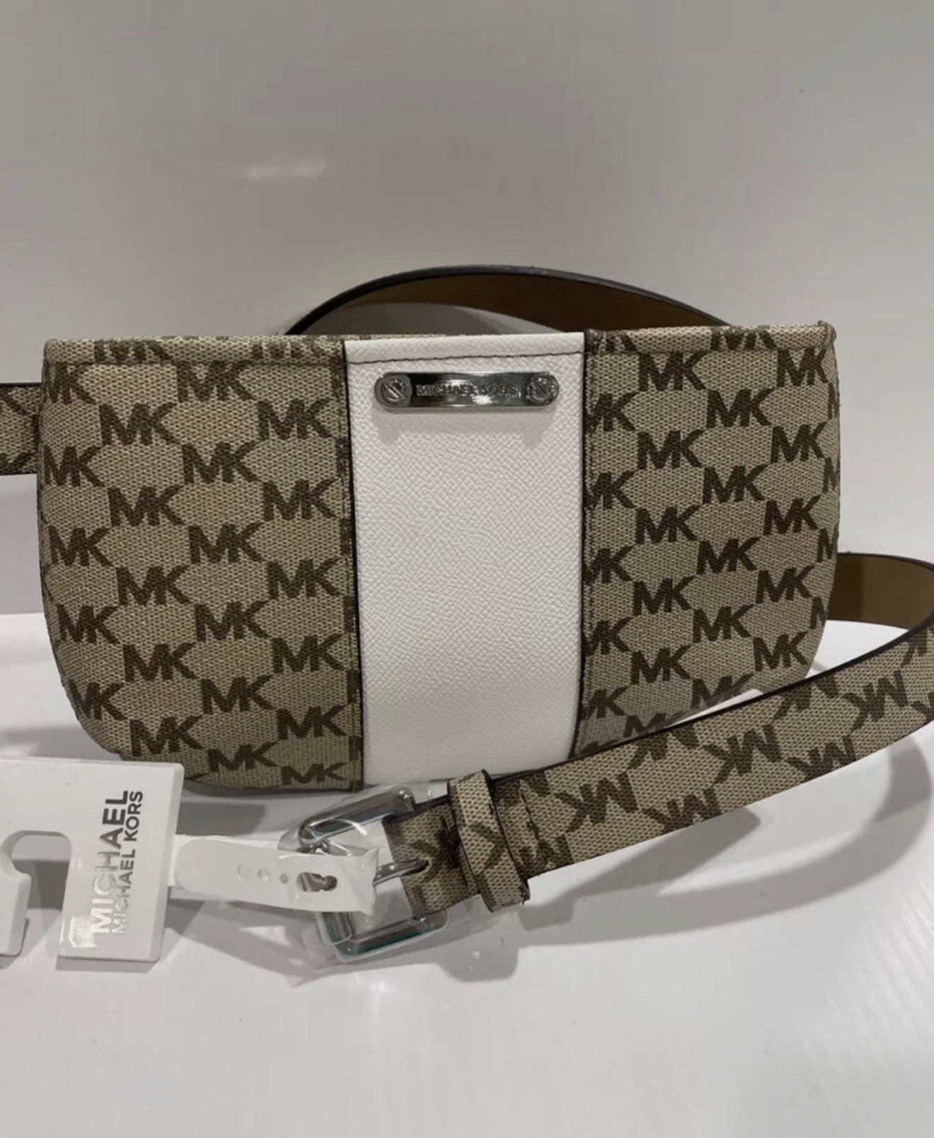 Michael Kors Adjustable Belt Bag Fanny Pack MK Signature Logo S/M Rare