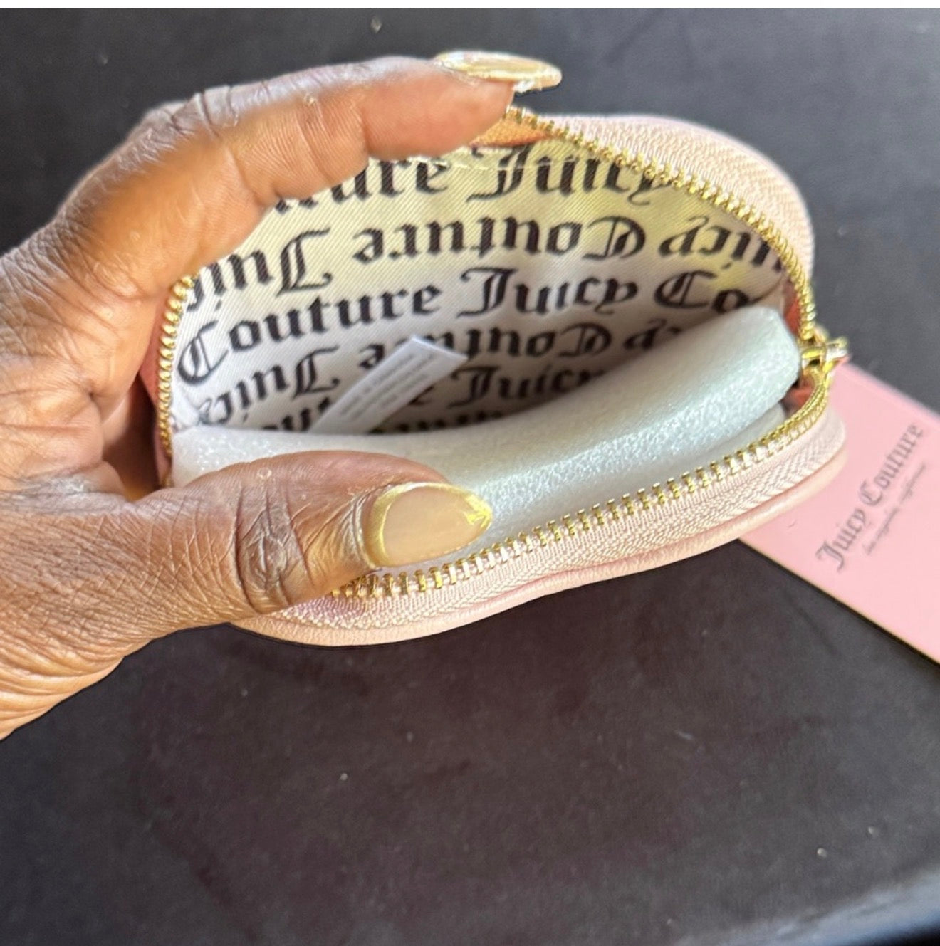 Juicy Couture Pink Heart key holder with gold chain