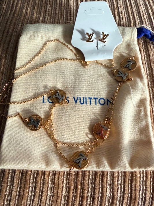 Lv luxury necklace set