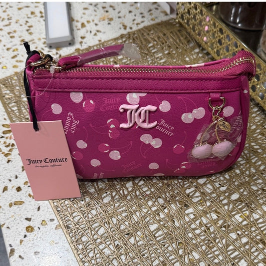 Juicy couture fuchsia polka dot bag