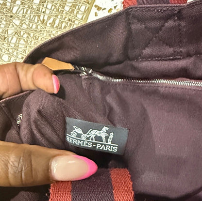 Hermes canvas tote bag