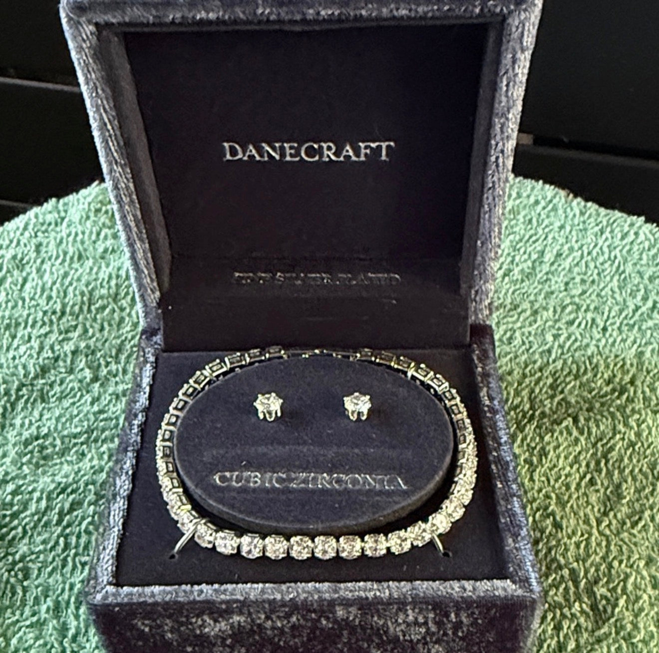 Craft silver cubic zirconia bracelet set
