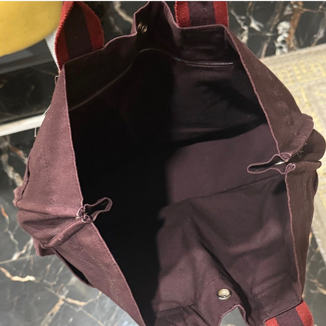 Hermes canvas tote bag