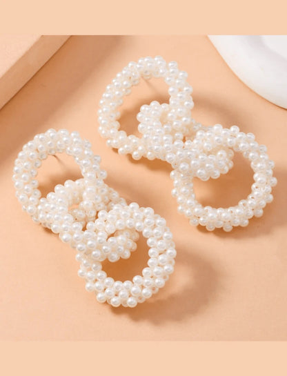 Vintage triple circle pearl earrings