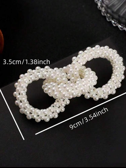 Vintage triple circle pearl earrings