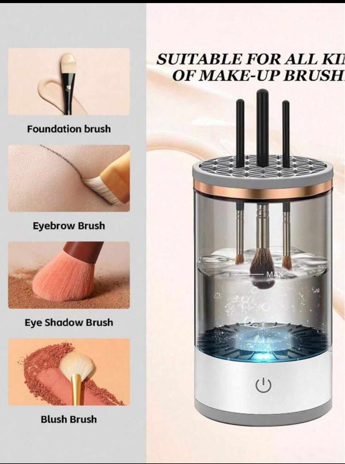 Electric makeup brush cleanser