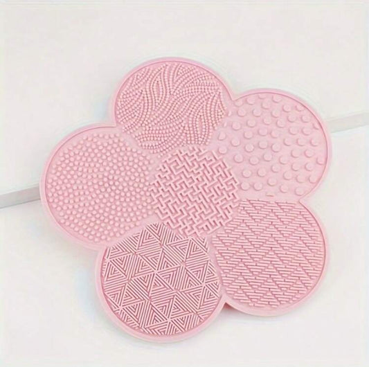 1pc New Flower Silicone Suction Cup Cleaning Brush Mat, Makeup Brush Cleaner Tool