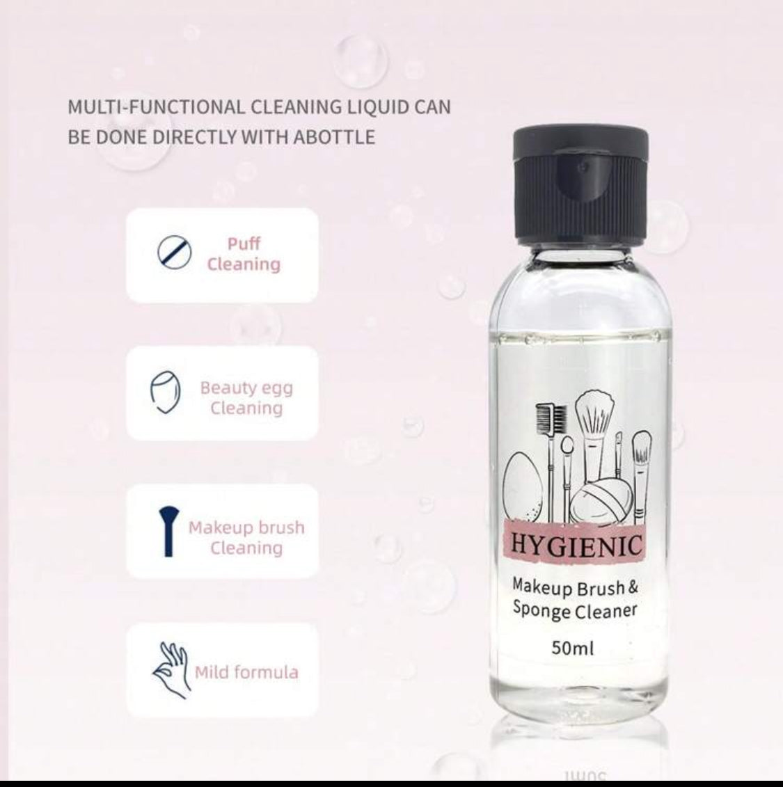 Makeup brush and sponge cleaning solution