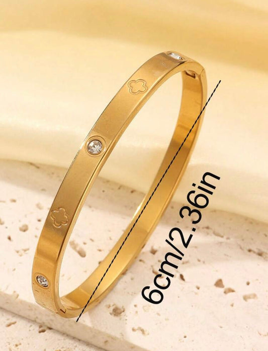 Stainless steel leave bangle