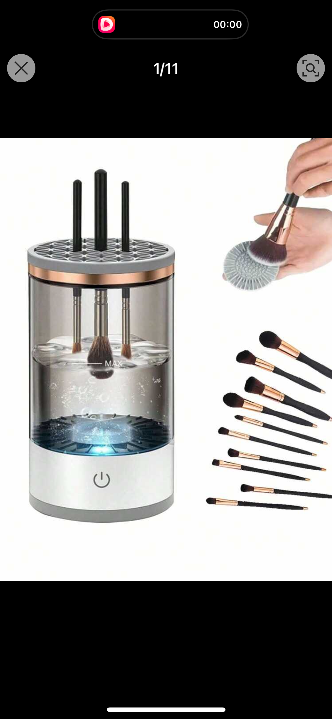 Electric makeup brush cleanser